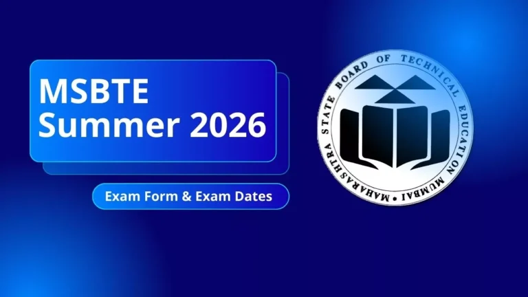 MSBTE Summer 2026 Exam Form