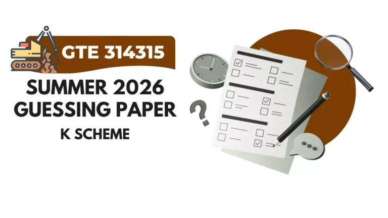 GTE 314315 Guessing Question Paper for Summer 2026 Exam