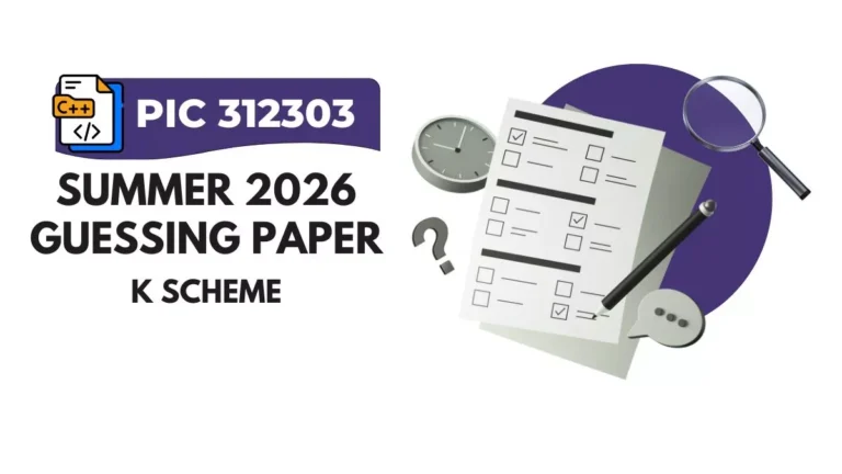 PIC 312303 Guessing Question Paper for Summer 2026 Exam